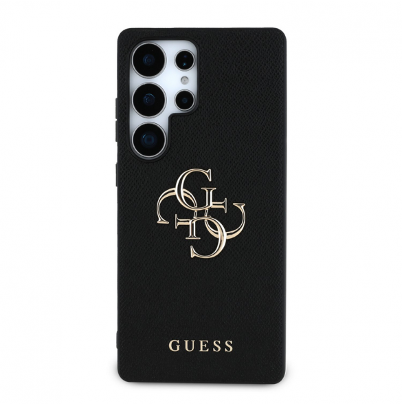 Guess PU Grained 4G metalllogofodral till Samsung Galaxy S25 Ultra Black