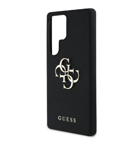Guess PU Grained 4G metalllogofodral till Samsung Galaxy S25 Ultra Black