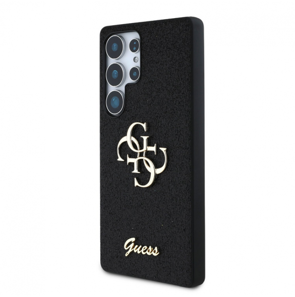 Guess PU Fixed Glitter 4G metalllogofodral till Samsung Galaxy S25 Ultra Black