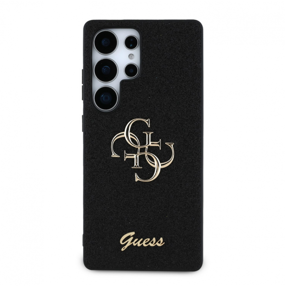 Guess PU Fixed Glitter 4G metalllogofodral till Samsung Galaxy S25 Ultra Black