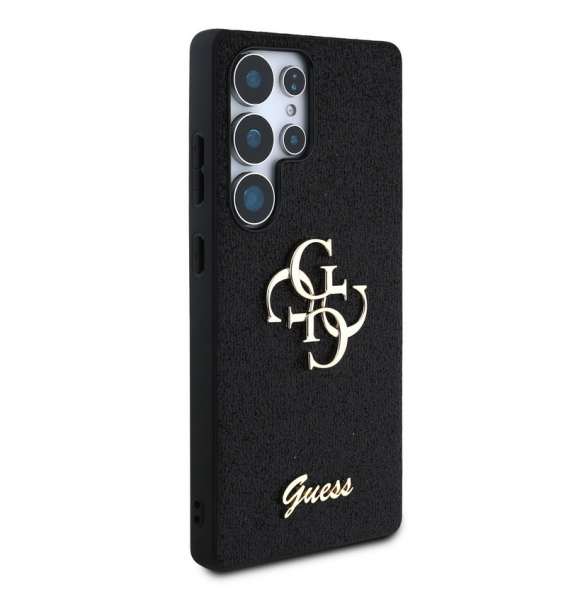 Guess PU Fixed Glitter 4G metalllogofodral till Samsung Galaxy S25 Ultra Black