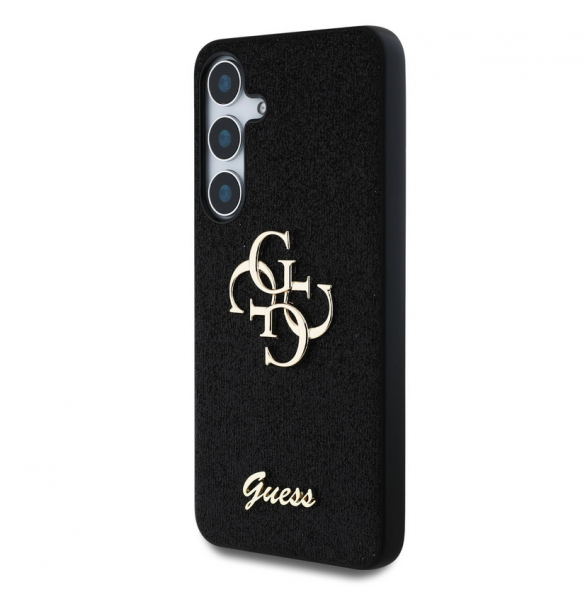 Guess PU Fixed Glitter 4G metalllogofodral till Samsung Galaxy S25 Svart