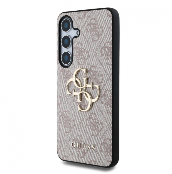 Guess PU 4G metalllogofodral för Samsung Galaxy S25+ Rosa