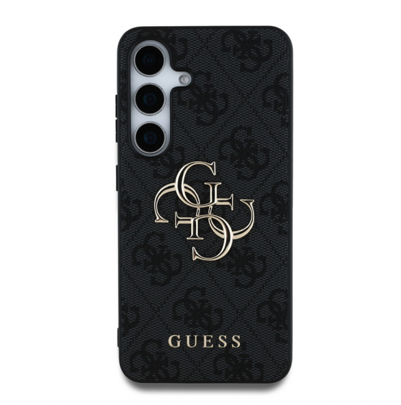 Guess PU 4G metalllogofodral för Samsung Galaxy S25+ Grå