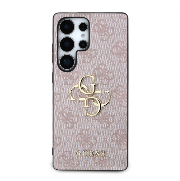 Guess PU 4G metalllogofodral till Samsung Galaxy S25 Ultra Pink