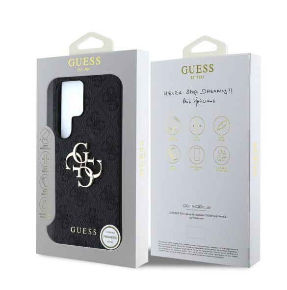 Guess PU 4G metalllogofodral till Samsung Galaxy S25 Ultra Grey