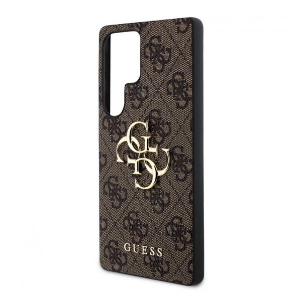 Guess PU 4G metalllogofodral för Samsung Galaxy S25 Ultra Brown