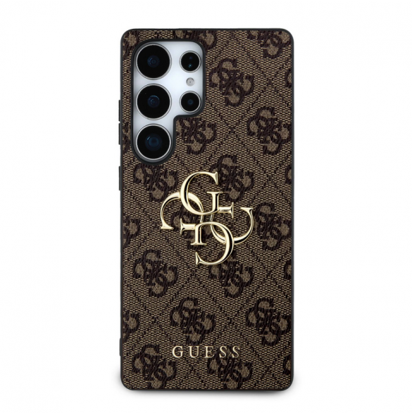 Guess PU 4G metalllogofodral för Samsung Galaxy S25 Ultra Brown