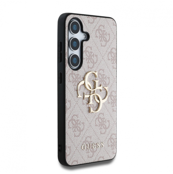 Guess PU 4G metalllogofodral till Samsung Galaxy S25 Rosa