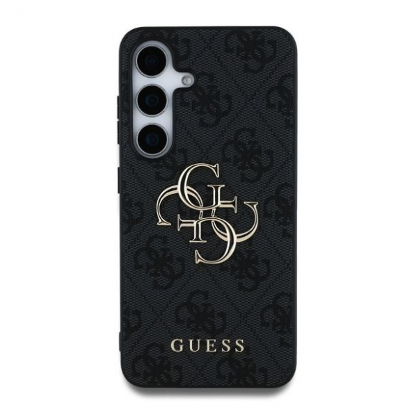 Guess PU 4G metalllogofodral för Samsung Galaxy S25 Grå