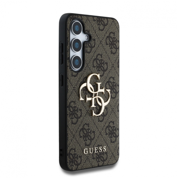 Guess PU 4G metalllogofodral till Samsung Galaxy S25 Brun