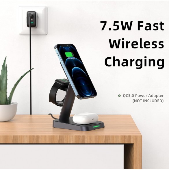 Acefast Qi trådlös laddare 15W för iPhone (med MagSafe)