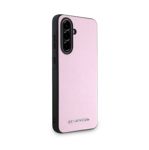 Karl Lagerfeld PU Saffiano metalllogofodral för Samsung Galaxy A56 Rosa