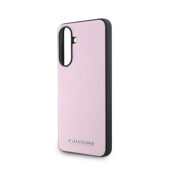 Karl Lagerfeld PU Saffiano metalllogofodral för Samsung Galaxy A56 Rosa