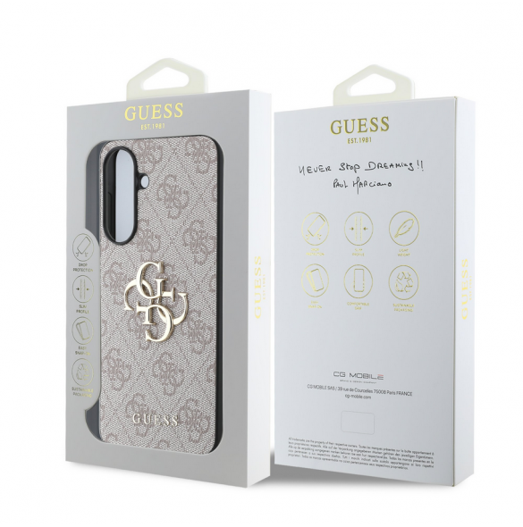 Guess PU 4G metalllogofodral för Samsung Galaxy A36 Rosa