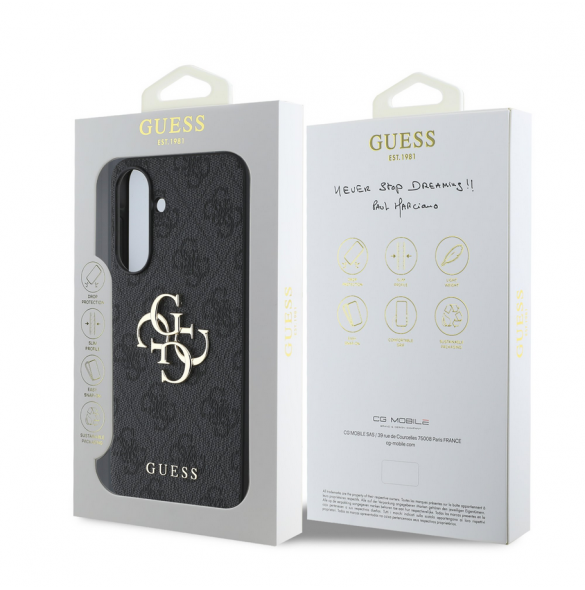 Guess PU 4G metalllogofodral för Samsung Galaxy A36 Grå