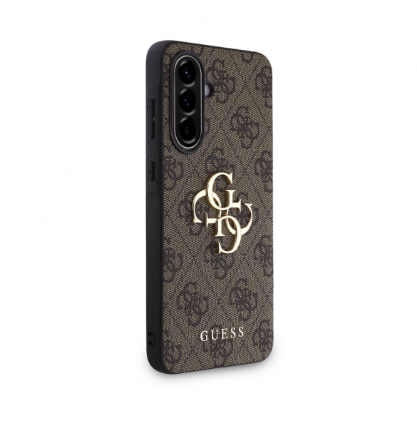 Guess PU 4G metalllogofodral för Samsung Galaxy A36 Brun