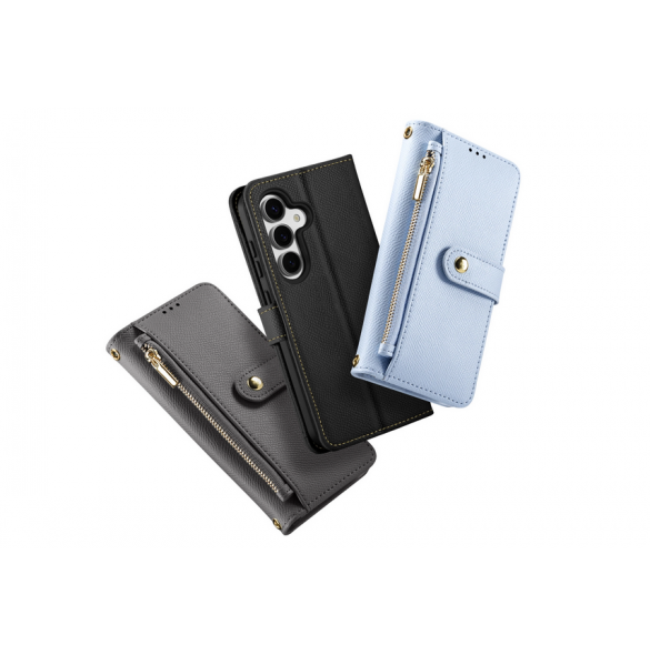 Dux Ducis Lawa Läderfodral till Samsung Galaxy S25 med avtagbar magnetisk plånbok - Svart