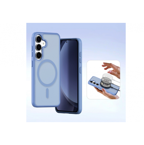 Dux Ducis Lawa Läderfodral till Samsung Galaxy S25 med avtagbar magnetisk plånbok - Blå
