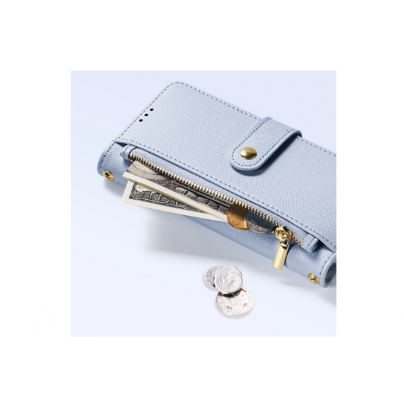 Dux Ducis Lawa Läderfodral till Samsung Galaxy S25 med avtagbar magnetisk plånbok - Blå