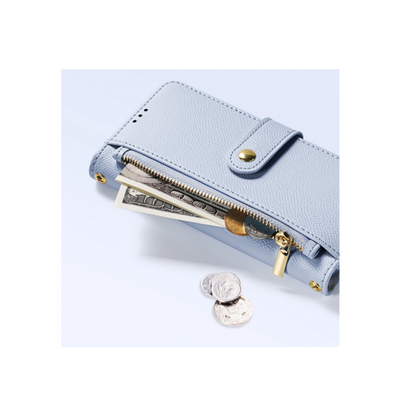 Dux Ducis Lawa Läderfodral för Samsung Galaxy S25+ med avtagbar magnetisk plånbok - Blå