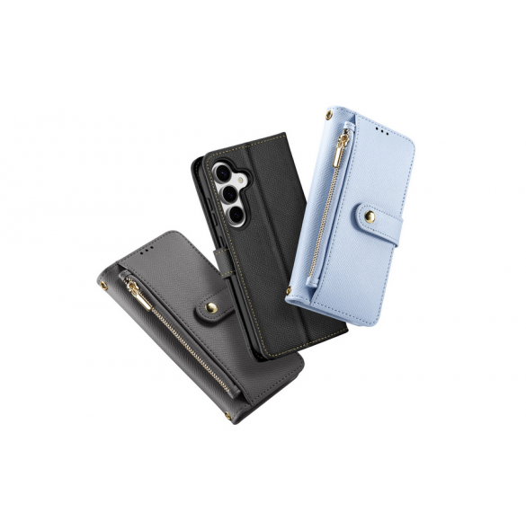 Dux Ducis Lawa Läderfodral för Samsung Galaxy S25+ med avtagbar magnetisk plånbok - Blå