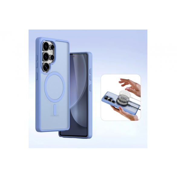 Dux Ducis Lawa Läderfodral till Samsung Galaxy S25 Ultra med avtagbar magnetisk plånbok - Blå