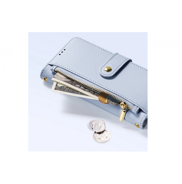 Dux Ducis Lawa Läderfodral till Samsung Galaxy S25 Ultra med avtagbar magnetisk plånbok - Blå