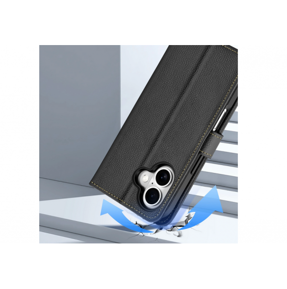 Dux Ducis Lawa Läderfodral till iPhone 16 - Svart