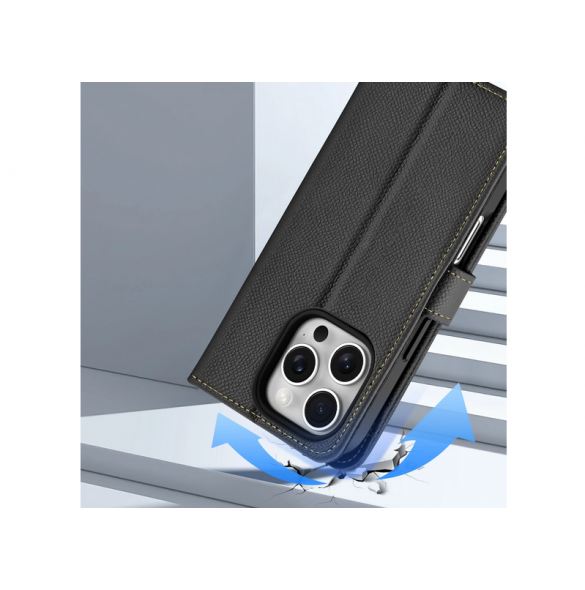 Dux Ducis Lawa Läderfodral till iPhone 16 Pro Max - Svart