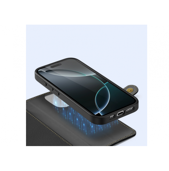 Dux Ducis Lawa Läderfodral till iPhone 16 Pro - Svart