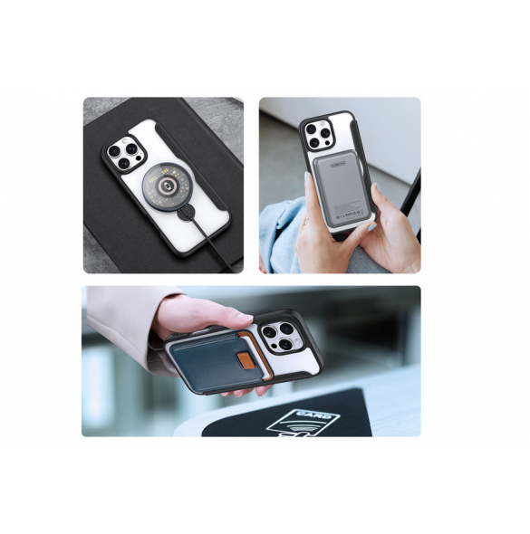 Dux Ducis Skin X Pro iPhone 16 Pro Fodral med MagSafe, Flip och Stativ - Svart