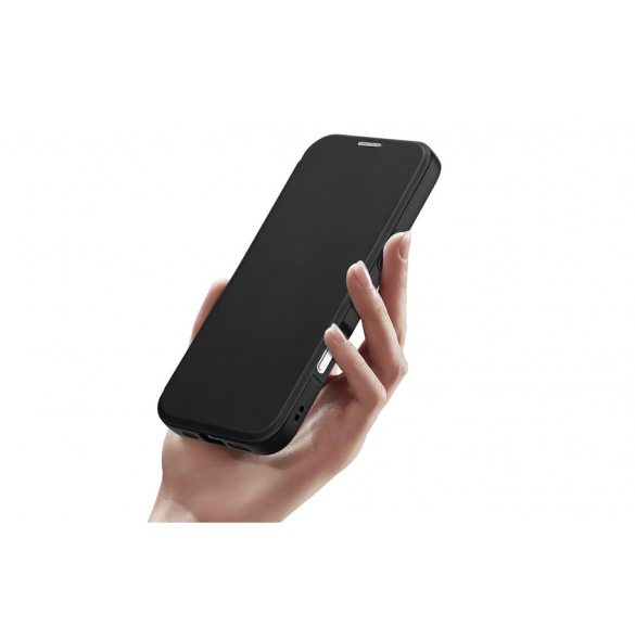 Dux Ducis Skin X Pro iPhone 16 Pro Fodral med MagSafe, Flip och Stativ - Svart