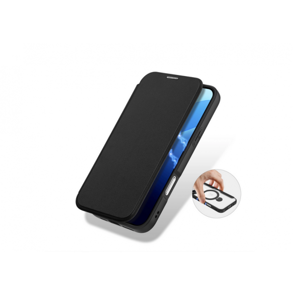 Dux Ducis Skin X Pro iPhone 16 Pro Fodral med MagSafe, Flip och Stativ - Svart