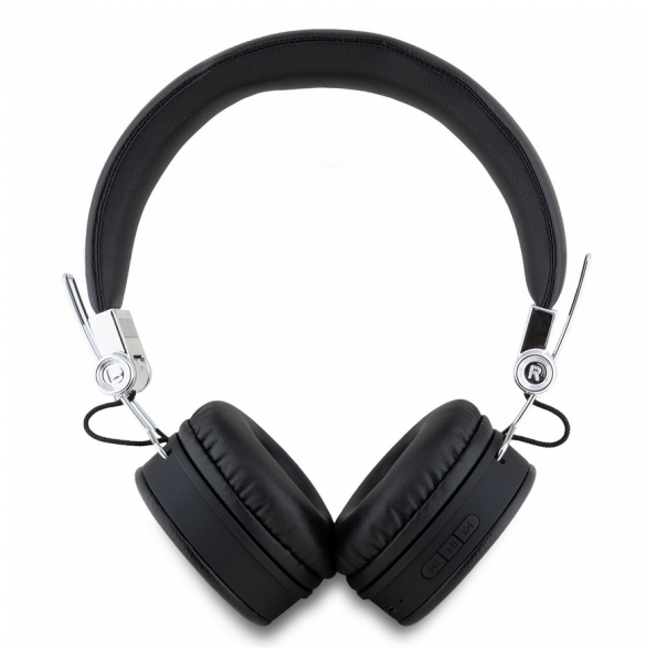 Guess PU Grained Triangle Logo ENC Wireless Headphone Black