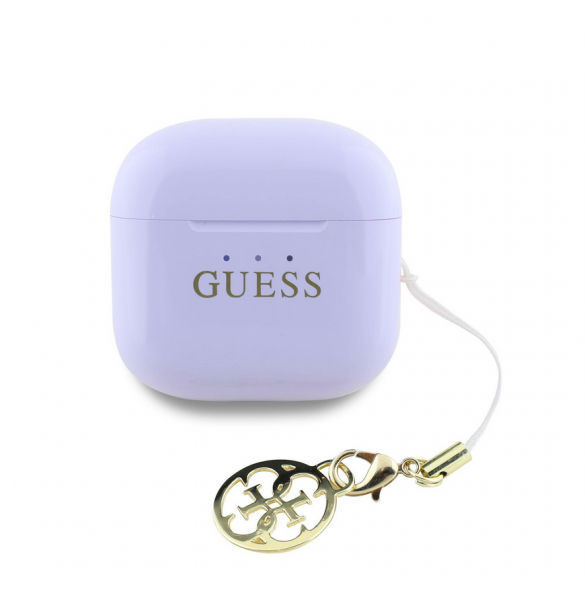 Guess Classic Logo Charm TWS Trådlösa hörlurar Lila