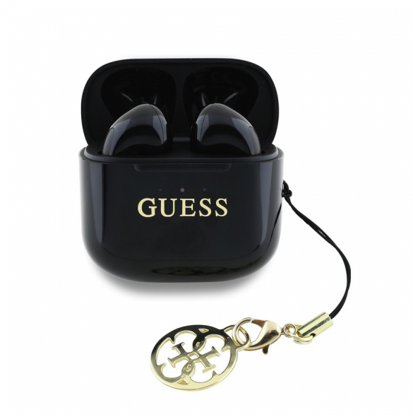 Guess Classic Logo Charm TWS Trådlösa hörlurar Svart