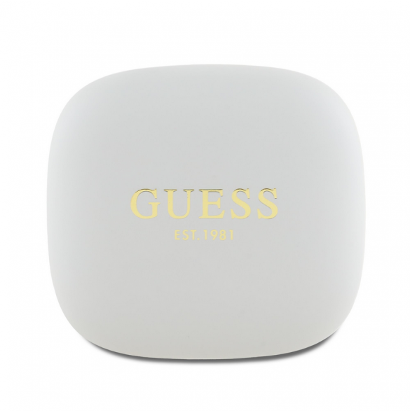 Guess Satin Classic Logo OWS trådlösa hörlurar Vit