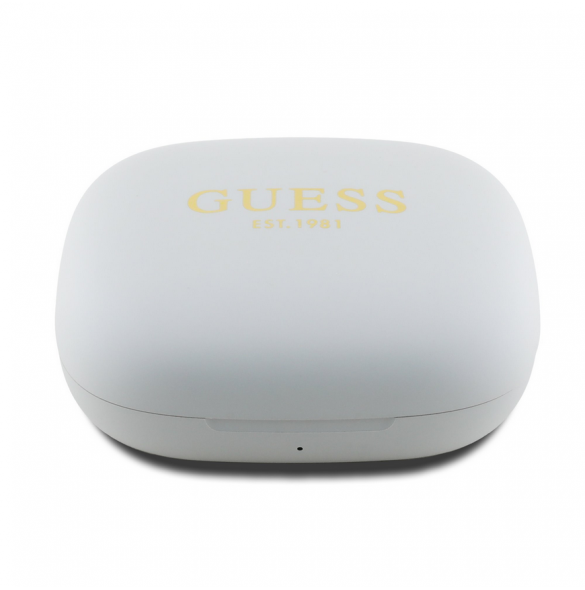 Guess Satin Classic Logo OWS trådlösa hörlurar Vit