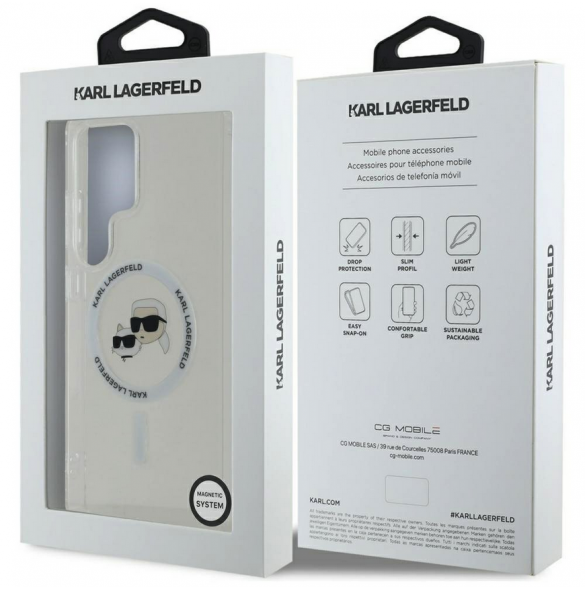 Karl Lagerfeld IML K&CH Heads MagSafe Fodral till Samsung Galaxy S25 Ultra Transparent