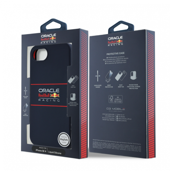 Red Bull Silikon horisontell logotyp MagSafe för iPhone 16e Navy