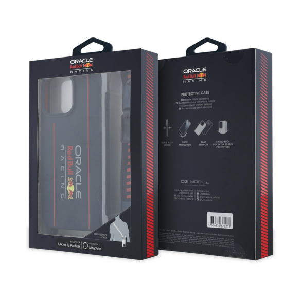 Red Bull Silikon Vertikal Logo MagSafe Fodral + Crossbody-rem för iPhone 16 Pro Max Navy