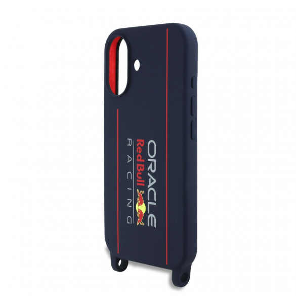 Red Bull Silikon Vertikal Logo MagSafe Fodral + Crossbody-rem för iPhone 16 Navy