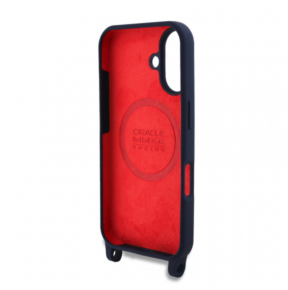 Red Bull Silikon Vertikal Logo MagSafe Fodral + Crossbody-rem för iPhone 16 Navy