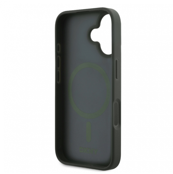 DKNY PU Läder Grid Pattern Magsafe Fodral till iPhone 16 Grön