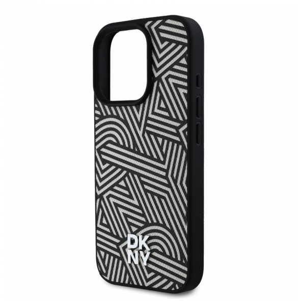 DKNY PU Läder Crosswalk Pattern Magsafe-fodral för iPhone 16 Pro Ivory