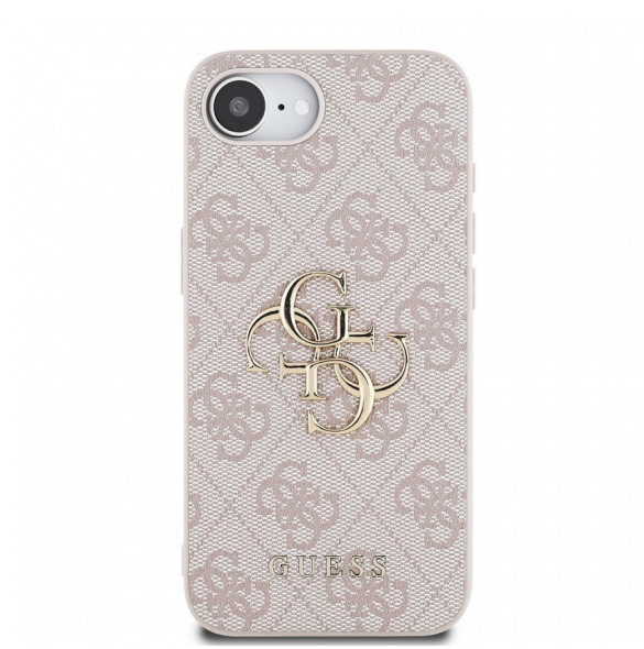 Guess PU 4G metalllogofodral för iPhone 16e Rosa