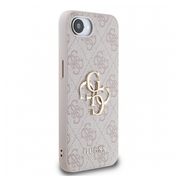 Guess PU 4G metalllogofodral för iPhone 16e Rosa