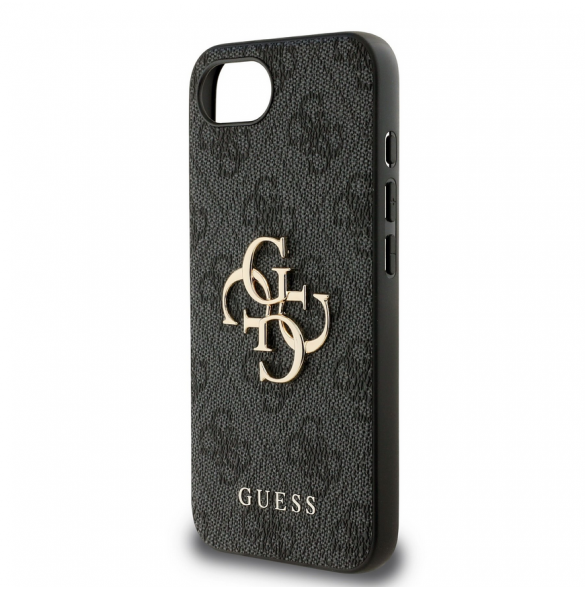 Guess PU 4G metalllogofodral för iPhone 16e Grå