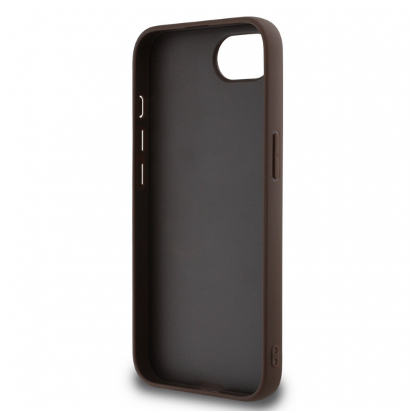 Guess PU 4G metalllogofodral för iPhone 16e Brun